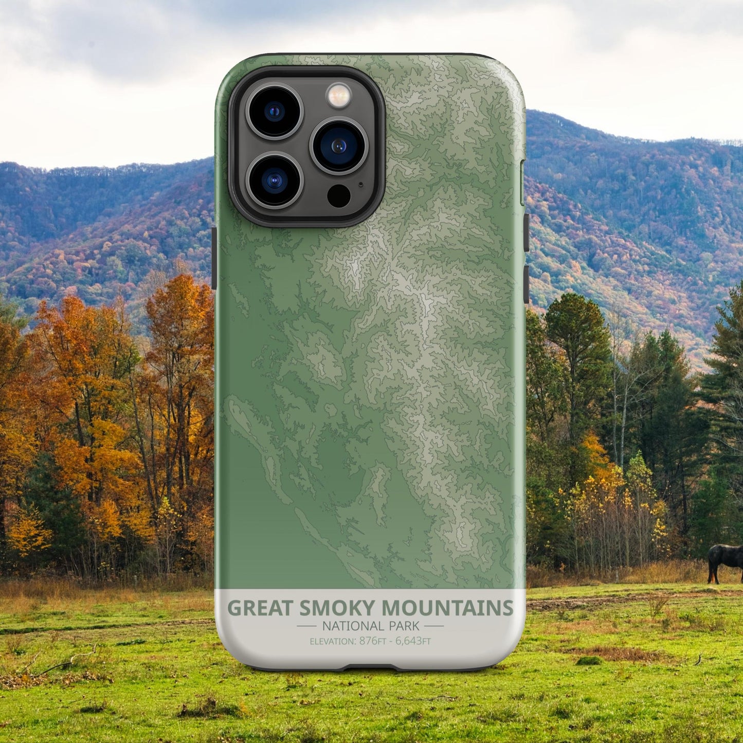 Great Smoky Mountains National Park Tough Case | For Apple iPhone 15, iPhone 15 Pro Max, iPhone 15 Plus, iPhone 14 Pro, iPhone 14, iPhone 13, 12, 11