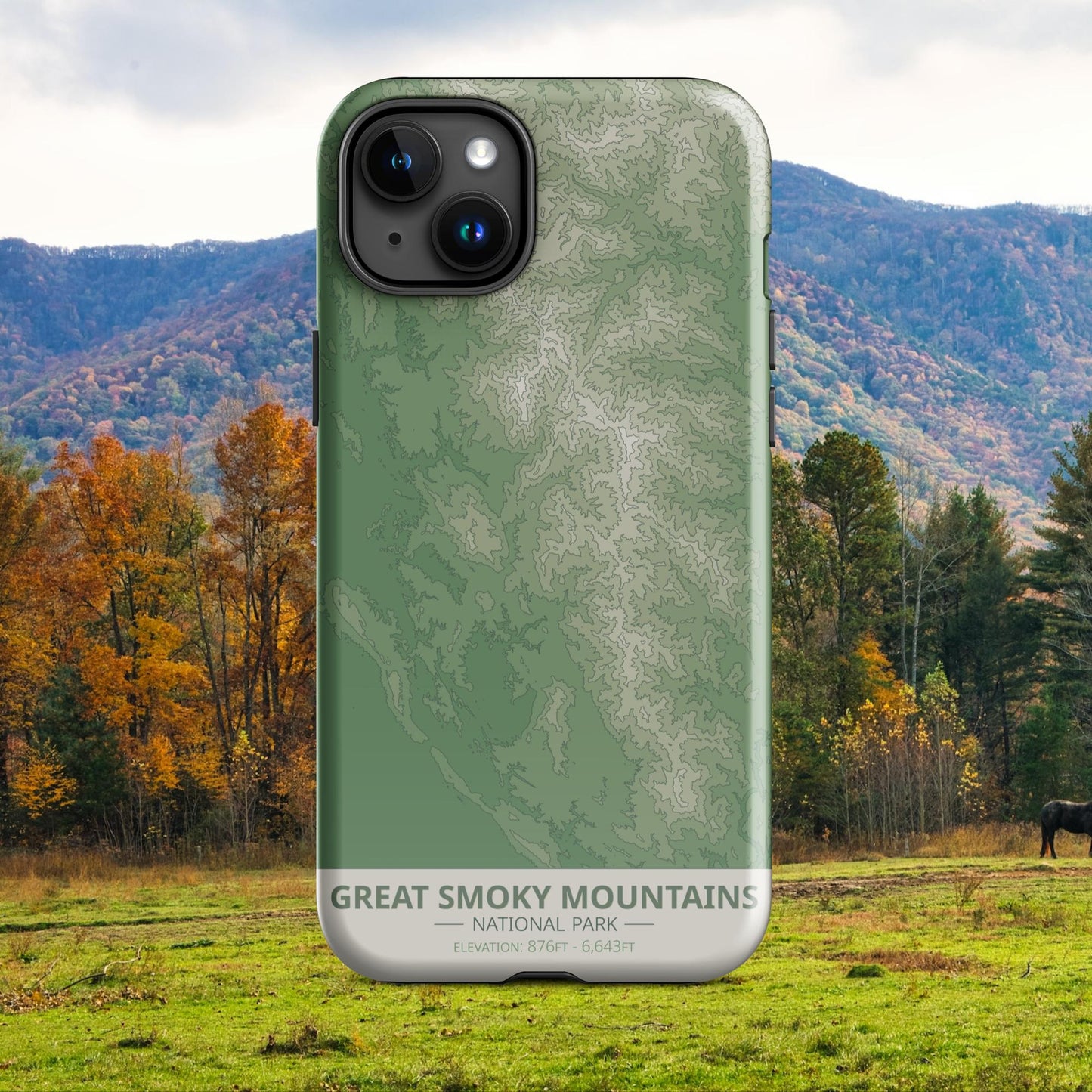 Great Smoky Mountains National Park Tough Case | For Apple iPhone 15, iPhone 15 Pro Max, iPhone 15 Plus, iPhone 14 Pro, iPhone 14, iPhone 13, 12, 11